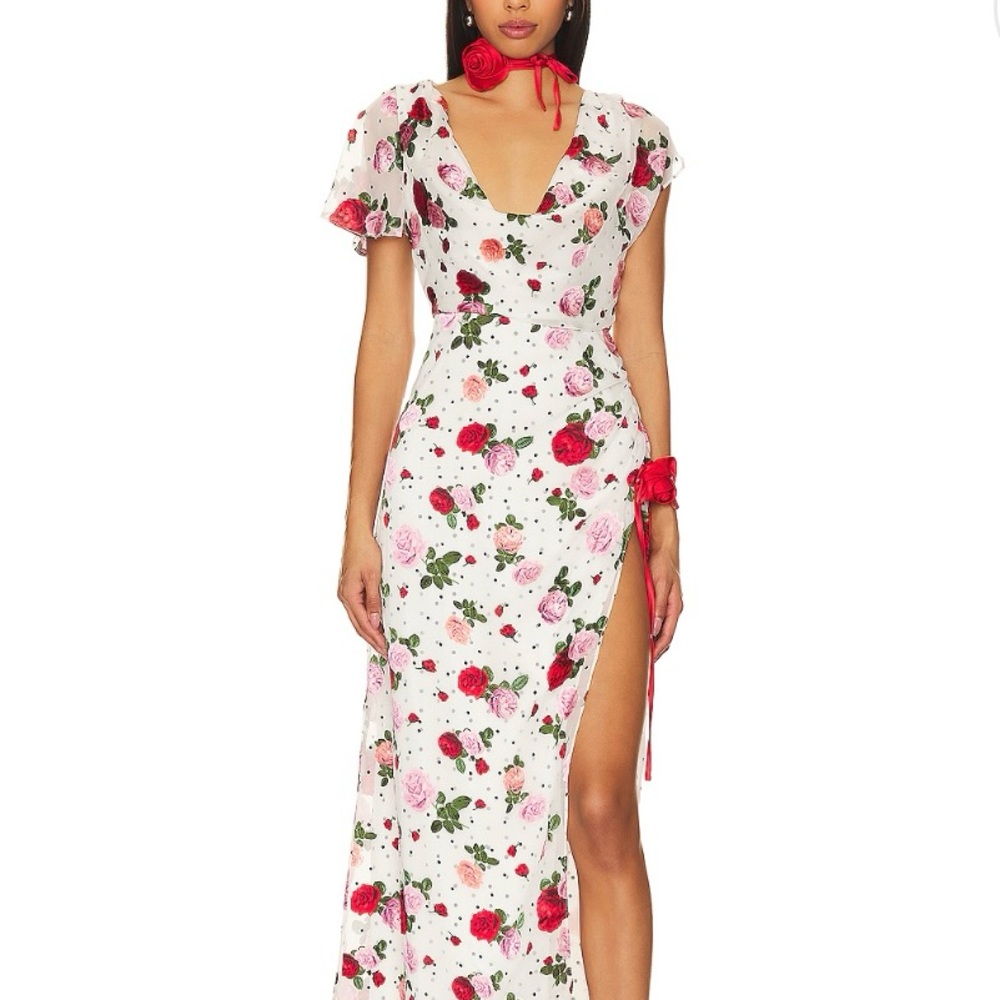 For Love & Lemons Floral Maybelle Maxi Dress. Bridal-Guest-Vacation NWT
